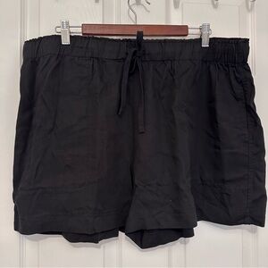 Hilary Radley Women's XXL Black Pull-On Shorts Tencel Drawstring Lightweight NWT